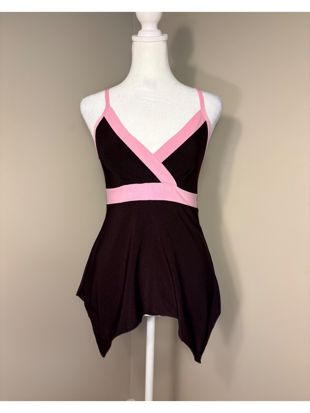 Perseption Y2K Brown & Pink BabyDoll Top Women’s Size Small Vtg Whimsigoth Fairy